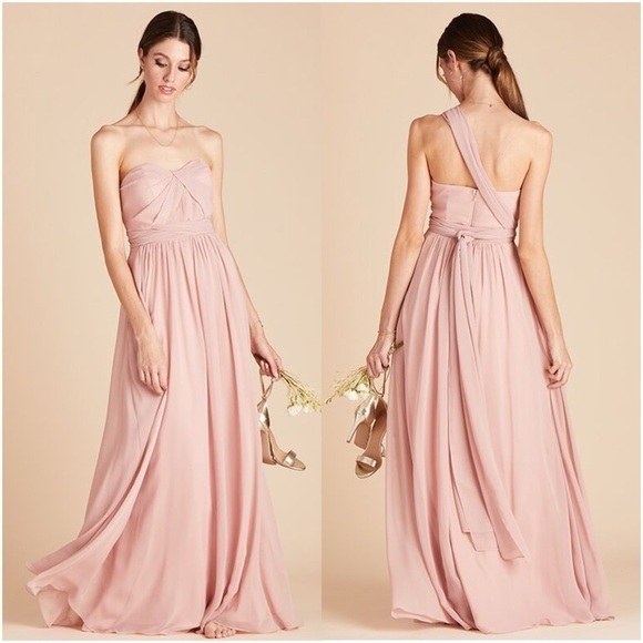 BIRDY GREY Grace Convertible Chiffon Dress In Rose Quartz - Picture 1 of 7